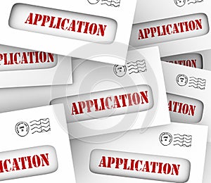 Application Word Envelopes Many Candidates Apply Job Loan Letter