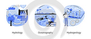 Applied geoscience abstract concept vector illustrations. photo