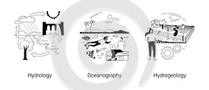 Applied geoscience abstract concept vector illustrations. photo