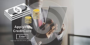 Apply Credit Card Financial Graphics Concept