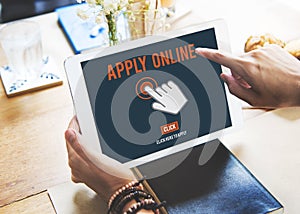 Apply Here Apply Online Job Concept