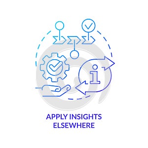 Apply insights elsewhere concept blue gradient icon