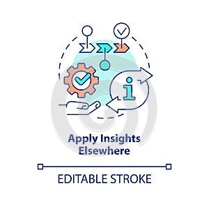 Apply insights elsewhere concept icon