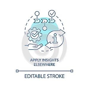 Apply insights elsewhere turquoise concept icon