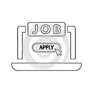 Apply, job, job search, Online job icon.