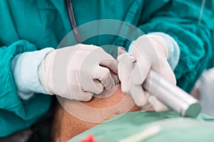Apply laryngoscope blade for insert endotracheal tube photo
