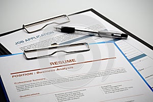 Apply for new job by Application and Resume Document