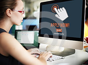 Apply Now Application Human Resources Employment Concept