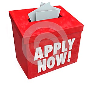 Apply Now Words Submission Box Application Job Loan photo