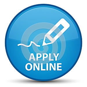 Apply online (edit pen icon) special cyan blue round button