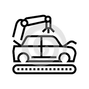 apply primer on car body line icon vector illustration