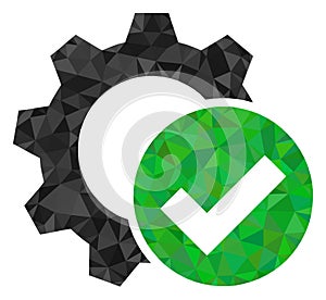 Apply Settings Gear Polygonal Lowpoly Flat Icon