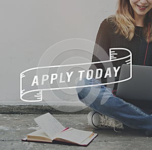 Apply Today Application Employment Human Resources Concept photo