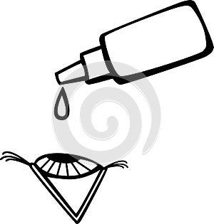 applying eye drops vector illustration