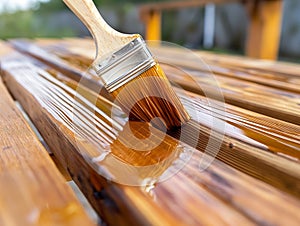 Applying Varnish to Wooden Surface