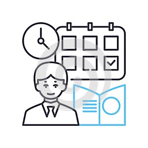 appointment book line icon, outline symbol, vector illustration, concept sign