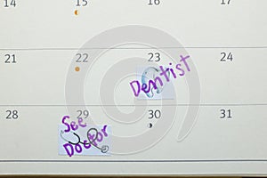 Appointment on calender