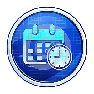 Appointment date calendar icon futuristic blue round button vector illustration photo