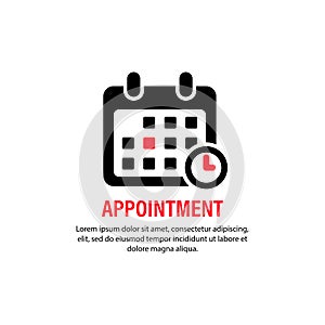 Appointment icon. Calendar with spesific date. Bussiness concept. Reminder, planner, organizer. Vector on isolated white