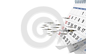 Appointment for vaccination against covid-19 clock time calendar day - 3d rendering