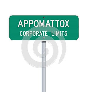 Appomattox Corporate Limits road sign