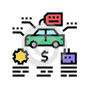 appraise car color icon vector illustration