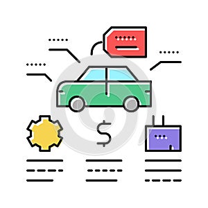 appraise car color icon vector illustration