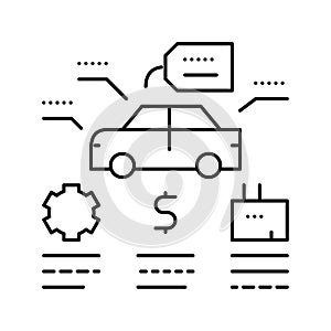 appraise car line icon vector illustration