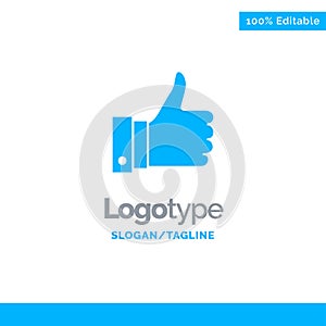 Appreciate, Remarks, Good, Like Blue Solid Logo Template. Place for Tagline