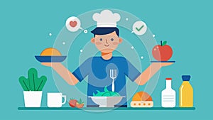 Appreciating the process of meal preparation instead of rushing through it.. Vector illustration. photo