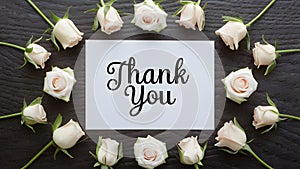 Appreciation blooms Thank You note accented with miniature roses