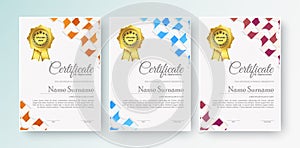 Appreciation certificate best award diploma set