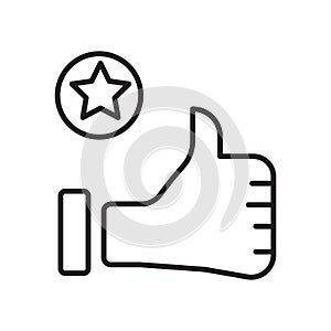 Appreciation icon vector isolated on white background, Appreciation sign , sign and symbols in thin linear outline style