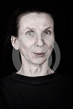 Appreciative Adult Woman Expression Portrait photo