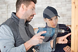 apprentice being graded by drilling wall