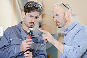 apprentice with mentor in production