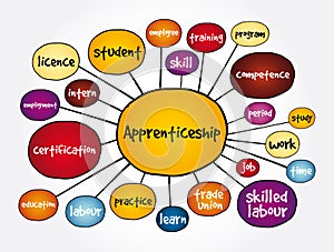 Apprenticeship mind map, concept for presentations and reports