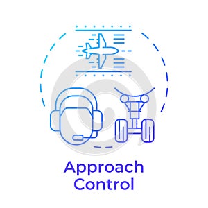 Approach control blue gradient concept icon