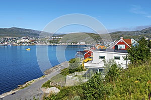 In approach of Hammerfest, the northernmost town in the world situated in Finnmark county of Norway. T
