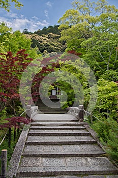 The approach inside Eikan-Do temple. Kyoto Japan