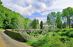 The approach route across Askham Bridge to St Peter`s Church, Askham, Cumbria