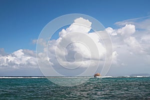 Approach of storm front in sea. Anse Gourde, Guadeloupe