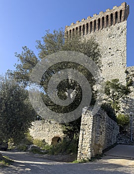 Approach to the Fortress of the Lion in Castiglione del Lago, Italy.