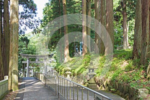 Approach to Keta Wakamiya Shrine. a famous historic site in Hida, Gifu, Japan