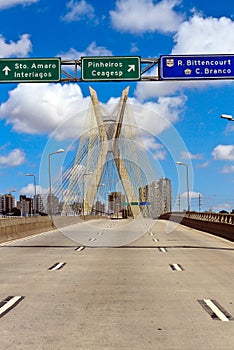 Approach to Suspension Bridge in SÃÂ£o Paulo photo