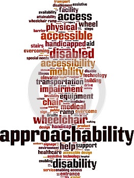 Approachability word cloud concept photo