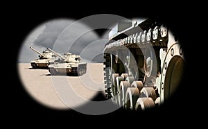 Approaching Army Tanks Through Binoculars