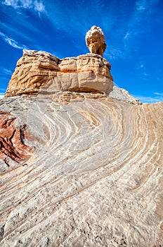 Approaching balanced rock Vermillion Cliffs National Monument White Pocket AZ