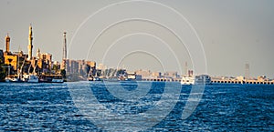 approaching the Esna Lock from a cruise ship