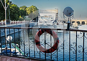 approaching the Esna Lock from a cruise ship